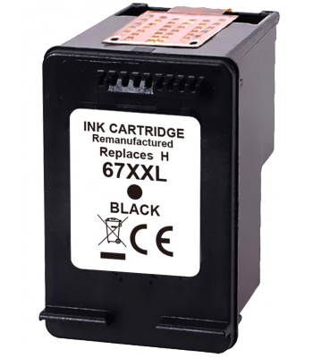 Remanufactured HP No.67XXL Black Ink Cartridge
