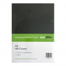 Icon Binding Covers A4 Black 250gsm Pack 100