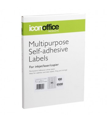 Icon A4 Adhesive Label 65 labels per page (38.1 x 21.2 mm) - 100 sheets