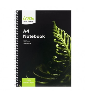 Icon Spiral Notebook A4 Soft cover 120 page, 70% Recycled - Pack 3