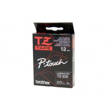 Brother Genuine 12mm White Text on Black Tape - 8 metres
