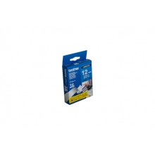 Brother Genuine 12mm White Text on Blue Tape - 8 metres