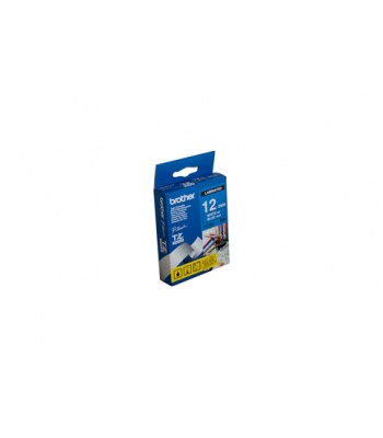 Brother Genuine 12mm White Text on Blue Tape - 8 metres