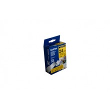 Brother Genuine 24mm Black Text on Yellow Tape - 8 metres - Limited stock